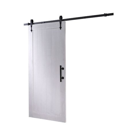 Intersteel DIY-schuifdeur Legno MDF wit gegrond 2115x930x38mm + zwart schuifdeursysteem Classic incl. schuifdeurkom en -greep