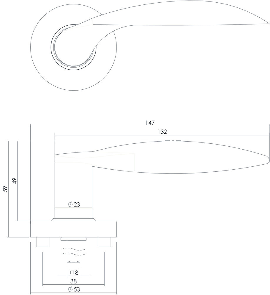 Intersteel Deurklink Massief afgerond geveerd op rozet 53x10 met ring geborsteld RVS Intersteel Deurklink Massief afgerond geveerd op rozet 53x10 met ring geborsteld RVS