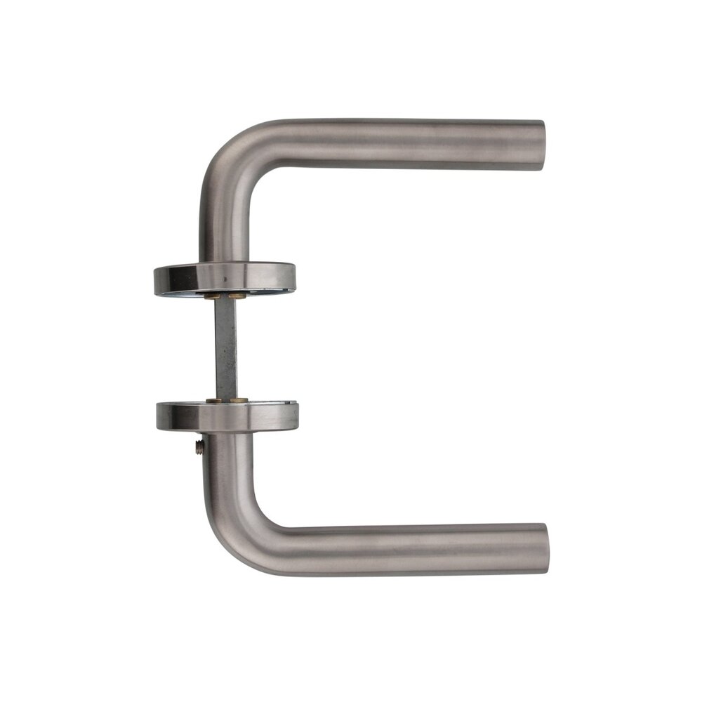 Intersteel Deurklink Recht geveerd op rozet 53x10mm met ring geborsteld RVS