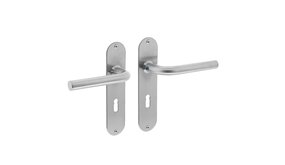 Intersteel Deurklink Recht 16mm slank op schild sleutelgat 56mm geborsteld RVS Intersteel Deurklink Recht 16mm slank op schild sleutelgat 56mm geborsteld RVS