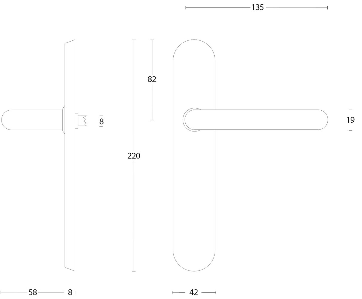 Intersteel Deurklink Rond op schild blind geborsteld RVS