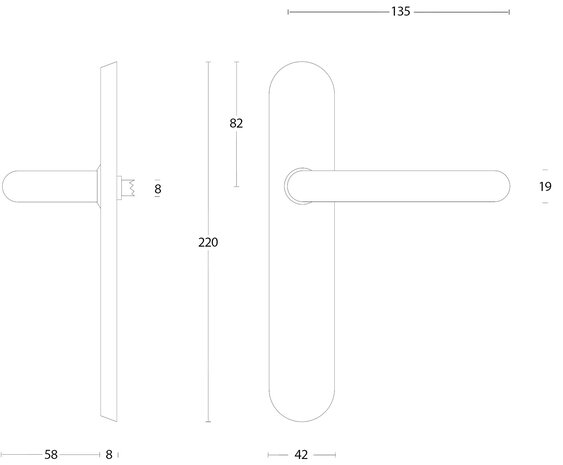 Intersteel Deurklink Rond op schild blind geborsteld RVS