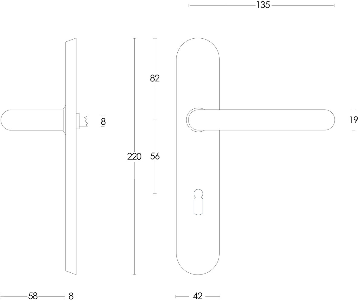 Intersteel Deurklink Rond op schild sleutelgat 56mm geborsteld RVS Intersteel Deurklink Rond op schild sleutelgat 56mm geborsteld RVS