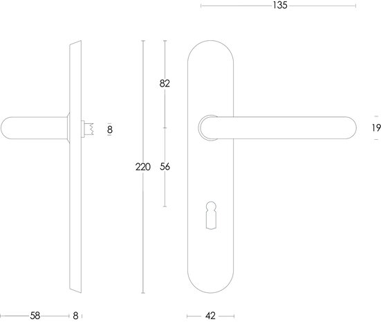 Intersteel Deurklink Rond op schild sleutelgat 56mm geborsteld RVS Intersteel Deurklink Rond op schild sleutelgat 56mm geborsteld RVS