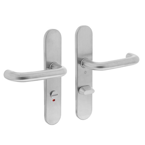 Intersteel Deurklink Rond op schild WC slot 63mm geborsteld RVS