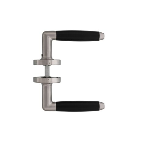 Intersteel Deurklink Combi geveerd rozet geborsteld RVS Intersteel Deurklink Combi geveerd rozet geborsteld RVS