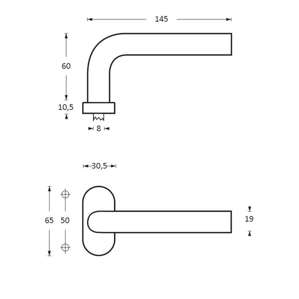 Intersteel Deurklink Verkropt op ovaal rozet geborsteld RVS Intersteel Deurklink Verkropt op ovaal rozet geborsteld RVS