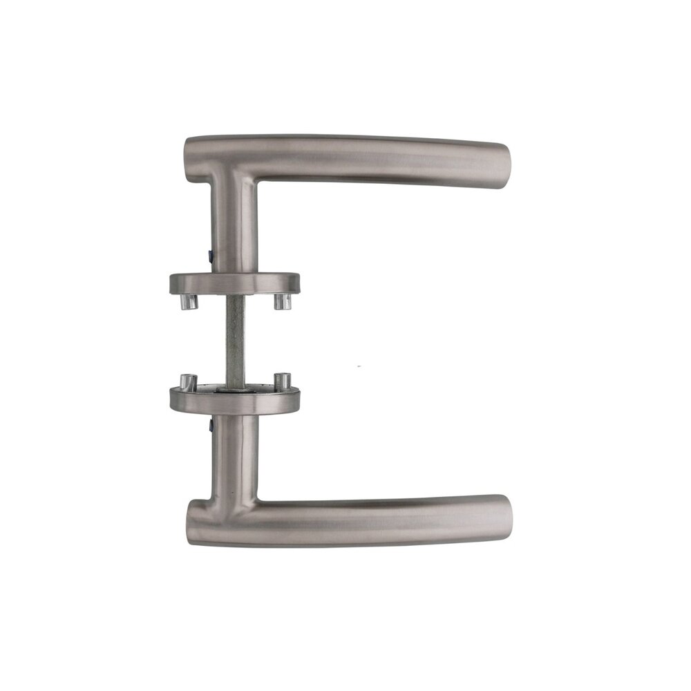 Intersteel Deurklink Gebogen op rozet met 7mm nok geborsteld RVS Intersteel Deurklink Gebogen op rozet met 7mm nok geborsteld RVS