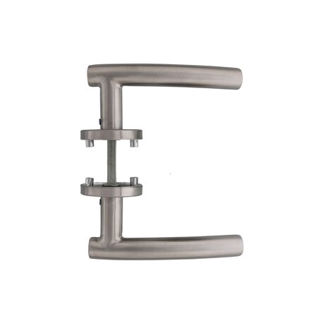 Intersteel Deurklink Gebogen op rozet met 7mm nok geborsteld RVS Intersteel Deurklink Gebogen op rozet met 7mm nok geborsteld RVS