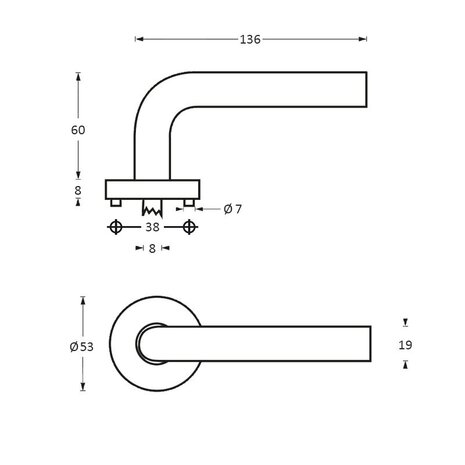 Intersteel Deurklink Lisa op rozet met 7mm nok geborsteld RVS Intersteel Deurklink Lisa op rozet met 7mm nok geborsteld RVS