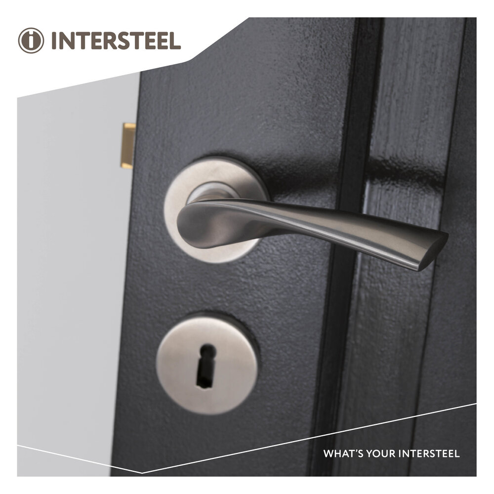 Intersteel Deurklink Vlinder op rozet met 7mm nok geborsteld RVS