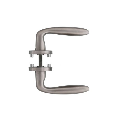 Intersteel Deurklink Jupiter op rozet met 7mm nok geborsteld RVS