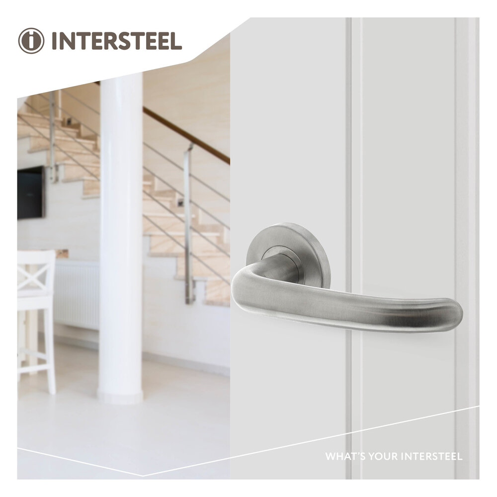 Intersteel - Deurklink Sabel op rozet in geborsteld RVS