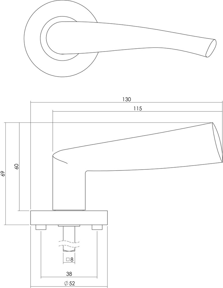 Intersteel Deurklink Giussy op rozet chroom