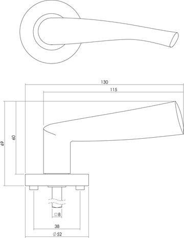 Intersteel Deurklink Giussy op rozet chroom