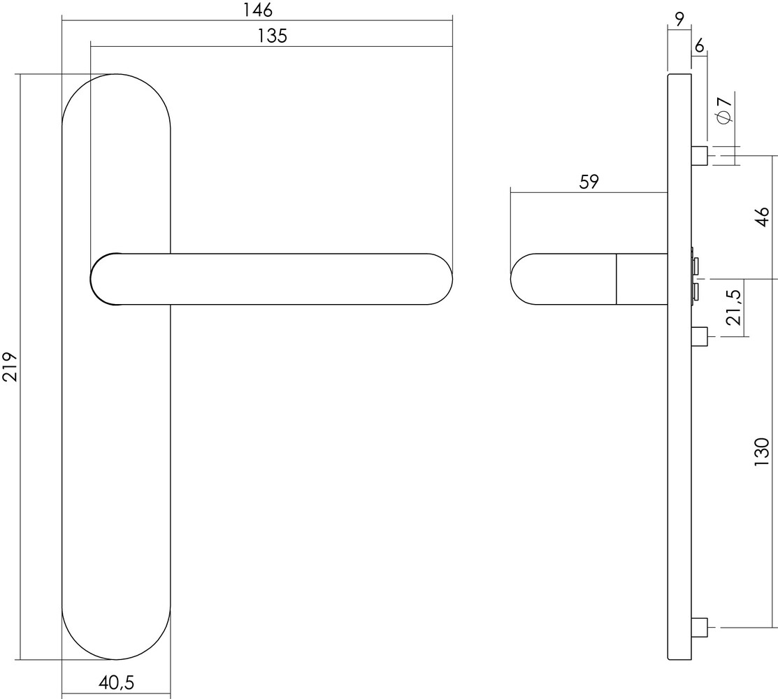 Intersteel Deurklink Rond op schild blind geborsteld RVS