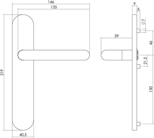 Intersteel Deurklink Rond op schild blind geborsteld RVS