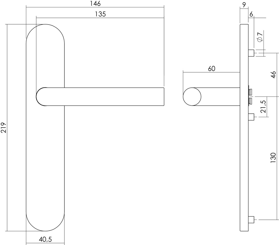 Intersteel Deurklink Recht op schild blind geborsteld RVS Intersteel Deurklink Recht op schild blind geborsteld RVS