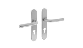 Intersteel Deurklink Recht op schild profielcilindergat 72mm geborsteld RVS Intersteel Deurklink Recht op schild profielcilindergat 72mm geborsteld RVS