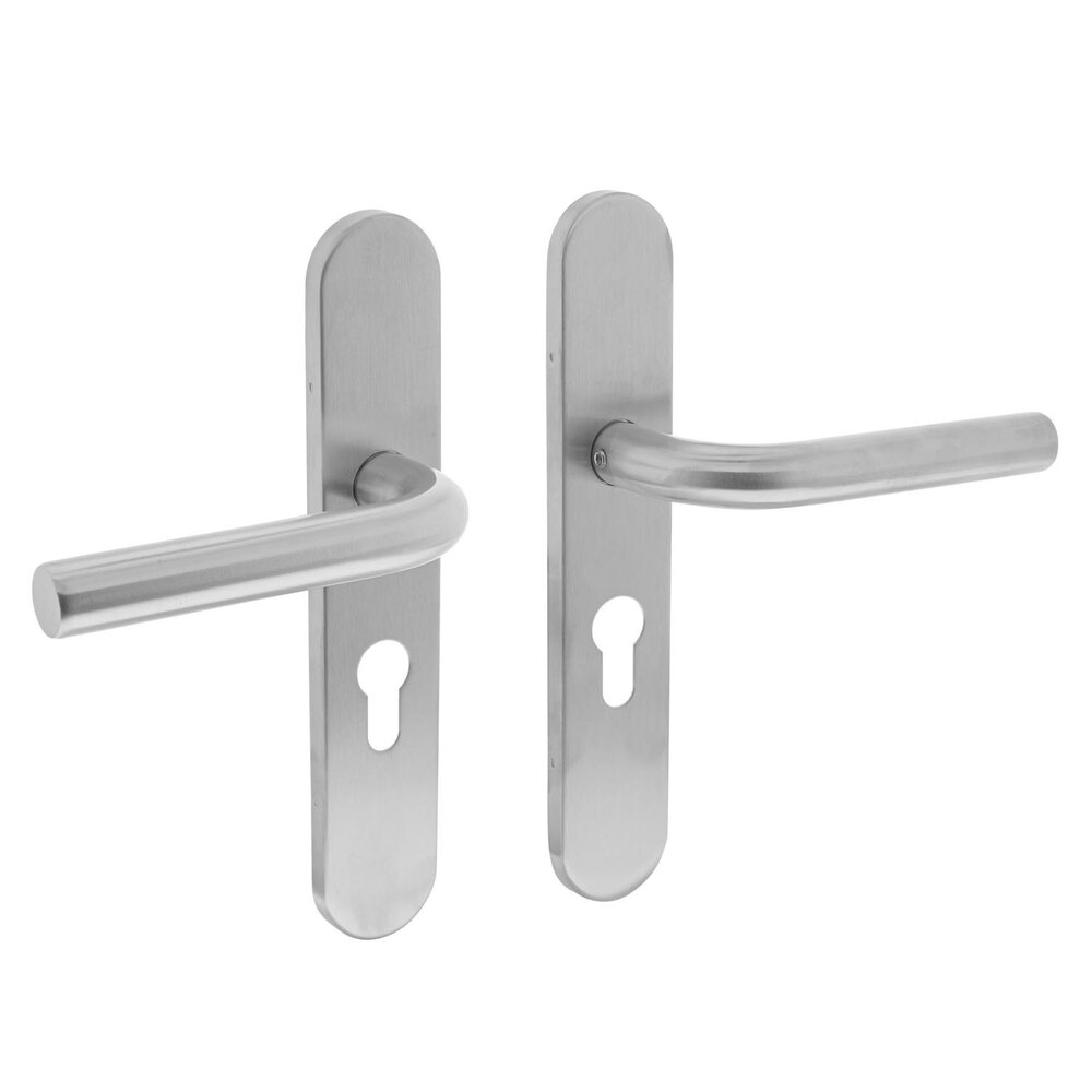 Intersteel Deurklink Recht op verdekt schild profielcilindergat 55mm geborsteld RVS