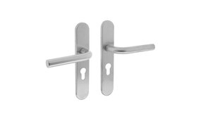 Intersteel Deurklink Recht op verdekt schild profielcilindergat 55mm geborsteld RVS Intersteel Deurklink Recht op verdekt schild profielcilindergat 55mm geborsteld RVS