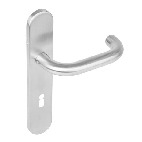 Intersteel Deurklink Rond op schild sleutelgat 72mm geborsteld RVS Intersteel Deurklink Rond op schild sleutelgat 72mm geborsteld RVS
