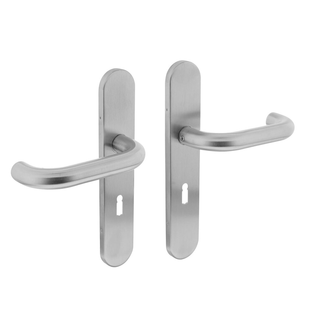 Intersteel Deurklink Rond op schild sleutelgat 56mm geborsteld RVS Intersteel Deurklink Rond op schild sleutelgat 56mm geborsteld RVS