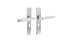 Intersteel Deurklink Vierkant op rechthoekig schild sleutelgat 56mm geborsteld RVS Intersteel Deurklink Vierkant op rechthoekig schild sleutelgat 56mm geborsteld RVS