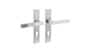 Intersteel Deurklink Vierkant op rechthoekig schild profielcilindergat 72mm geborsteld RVS Intersteel Deurklink Vierkant op rechthoekig schild profielcilindergat 72mm geborsteld RVS