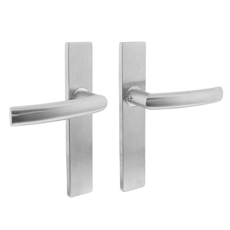 Intersteel Deurklink Blok op rechthoekig schild blind geborsteld RVS