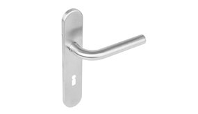 Intersteel Deurklink Recht op schild sleutelgat 72mm geborsteld RVS Intersteel Deurklink Recht op schild sleutelgat 72mm geborsteld RVS