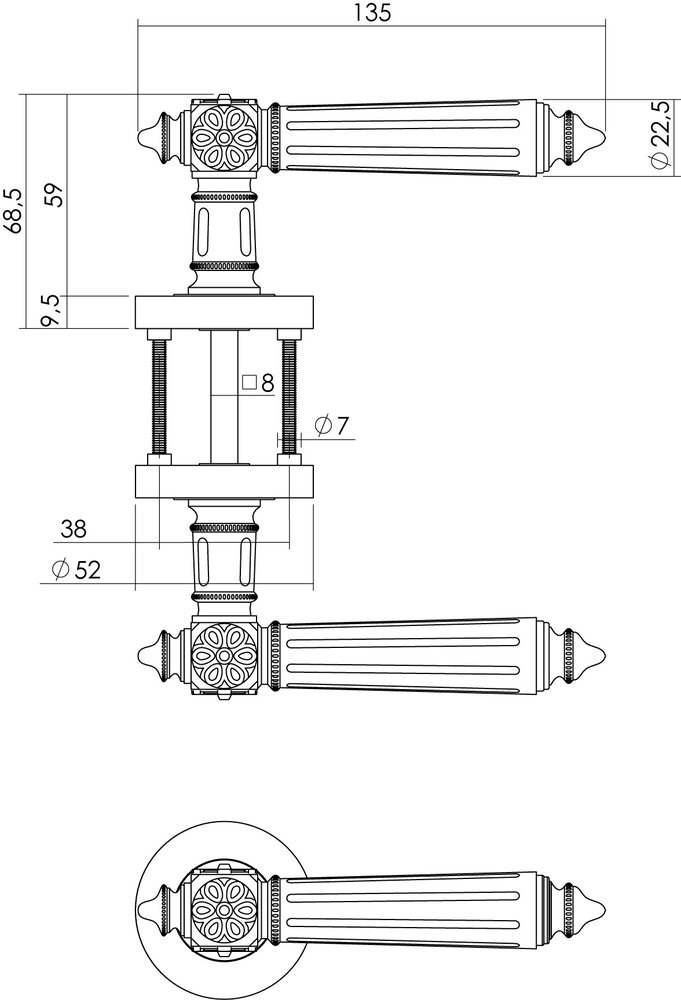 Intersteel Deurklink Julietta op rozet chroom