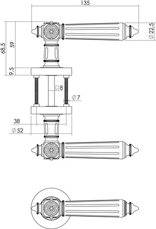 Intersteel Deurklink Julietta op rozet chroom