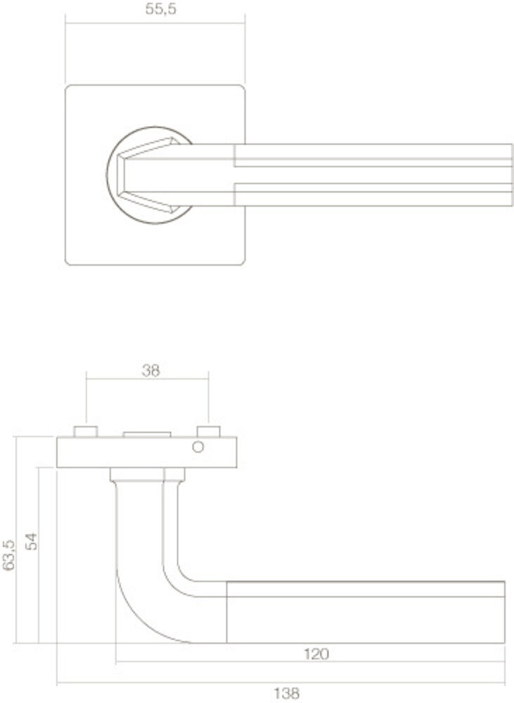 Intersteel Deurklink Amber op vierkant rozet chroom