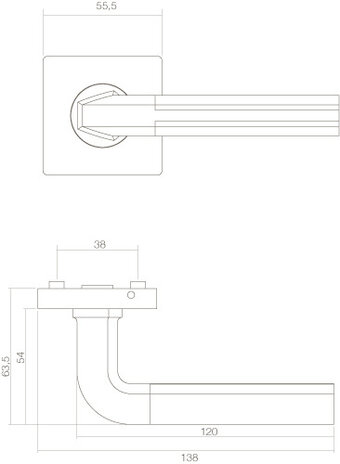 Intersteel Deurklink Amber op vierkant rozet chroom