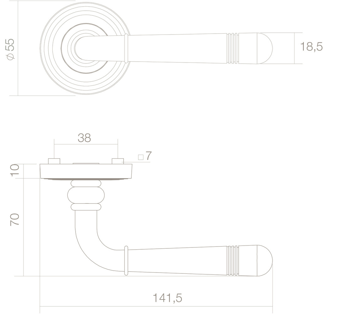 Intersteel Deurklink Emily op rozet oud grijs Intersteel Deurklink Emily op rozet oud grijs