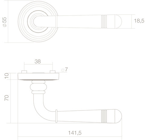 Intersteel Deurklink Emily op rozet oud grijs Intersteel Deurklink Emily op rozet oud grijs