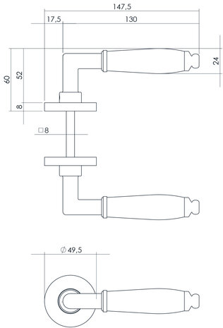 Intersteel Deurklink Courgette met rozet nikkel
