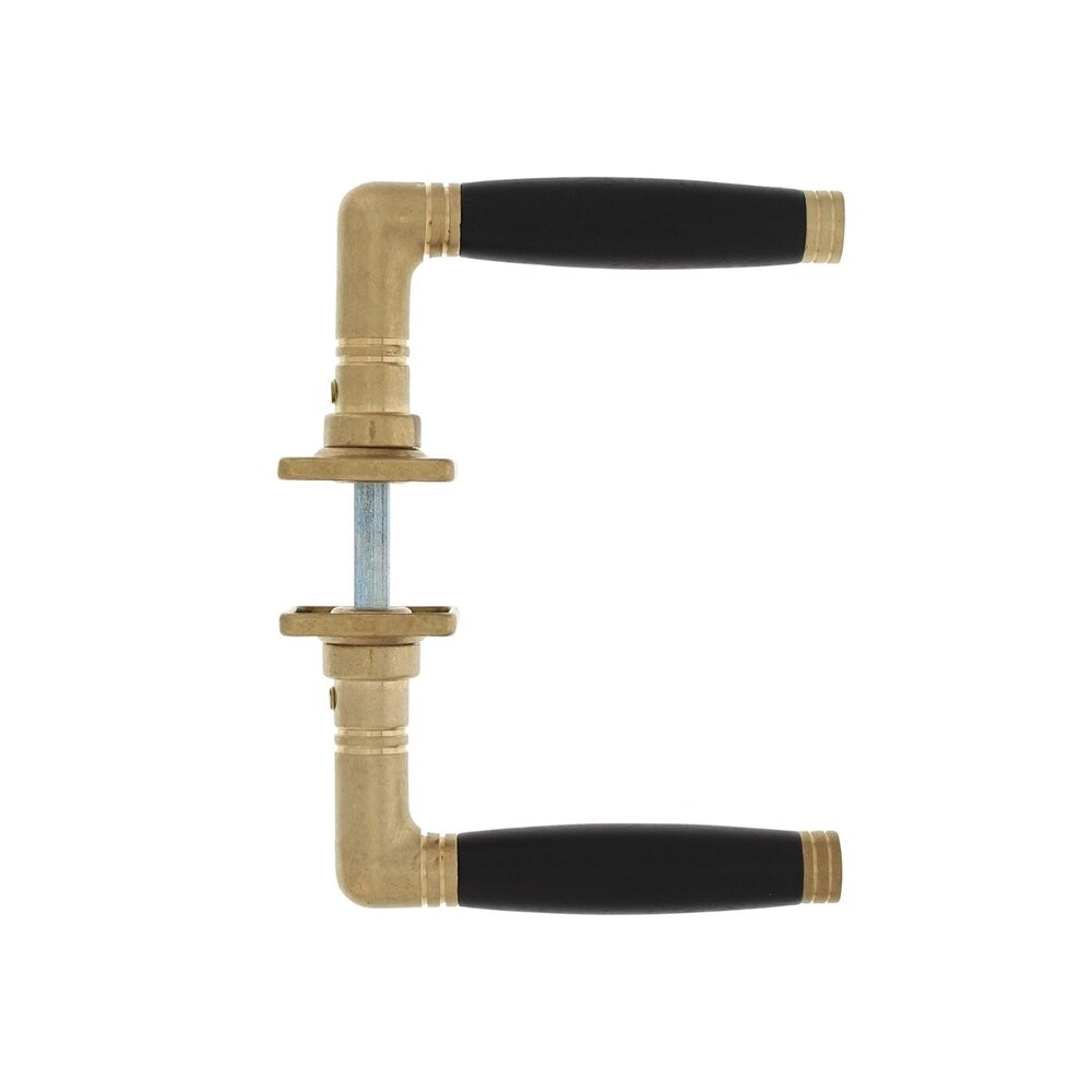 Intersteel Deurklink Ton 222 met rozet messing getrommeld/ebbenhout