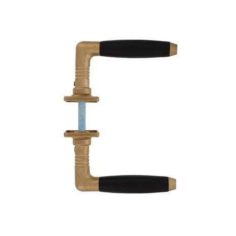 Intersteel Deurklink Ton 400 met rozet messing getrommeld/ebbenhout