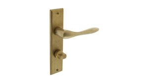 Intersteel Deurklink Banaan met schild WC63/8mm messing getrommeld Intersteel Deurklink Banaan met schild WC63/8mm messing getrommeld