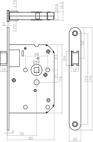 Intersteel Deurbeslag set loopslot wit + deurklink Recht RVS Intersteel Deurbeslag set loopslot wit + deurklink Recht RVS