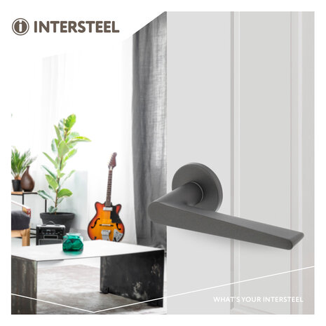 Intersteel Deurklink Tiga met rozet grijs Intersteel Deurklink Tiga met rozet grijs
