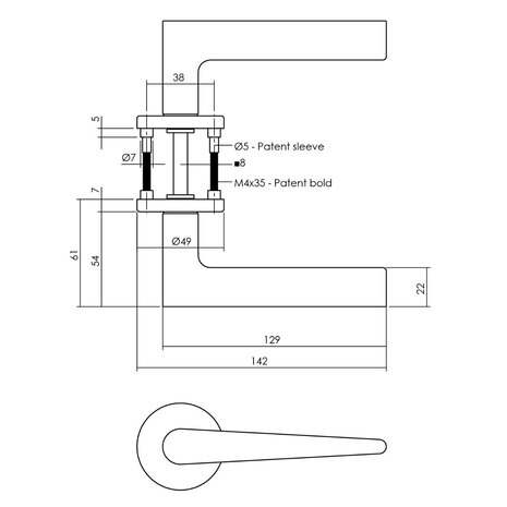 Intersteel Deurklink Tiga met rozet grijs Intersteel Deurklink Tiga met rozet grijs