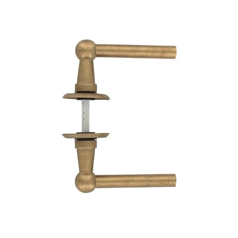 Intersteel Deurklink L/L Bol met ronde rozet 50x5mm messing getrommeld