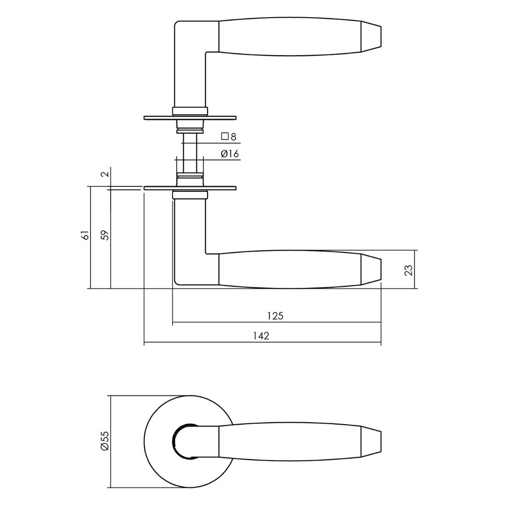 Intersteel Deurklink Combinatie met zelfklevend rozet geborsteld RVS Intersteel Deurklink Combinatie met zelfklevend rozet geborsteld RVS