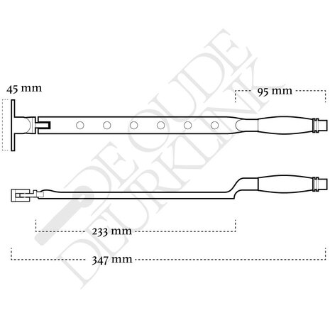 De Oude Deurklink Raamuitzetter Deco in mat geborsteld  nikkel De Oude Deurklink Raamuitzetter Deco in mat geborsteld  nikkel