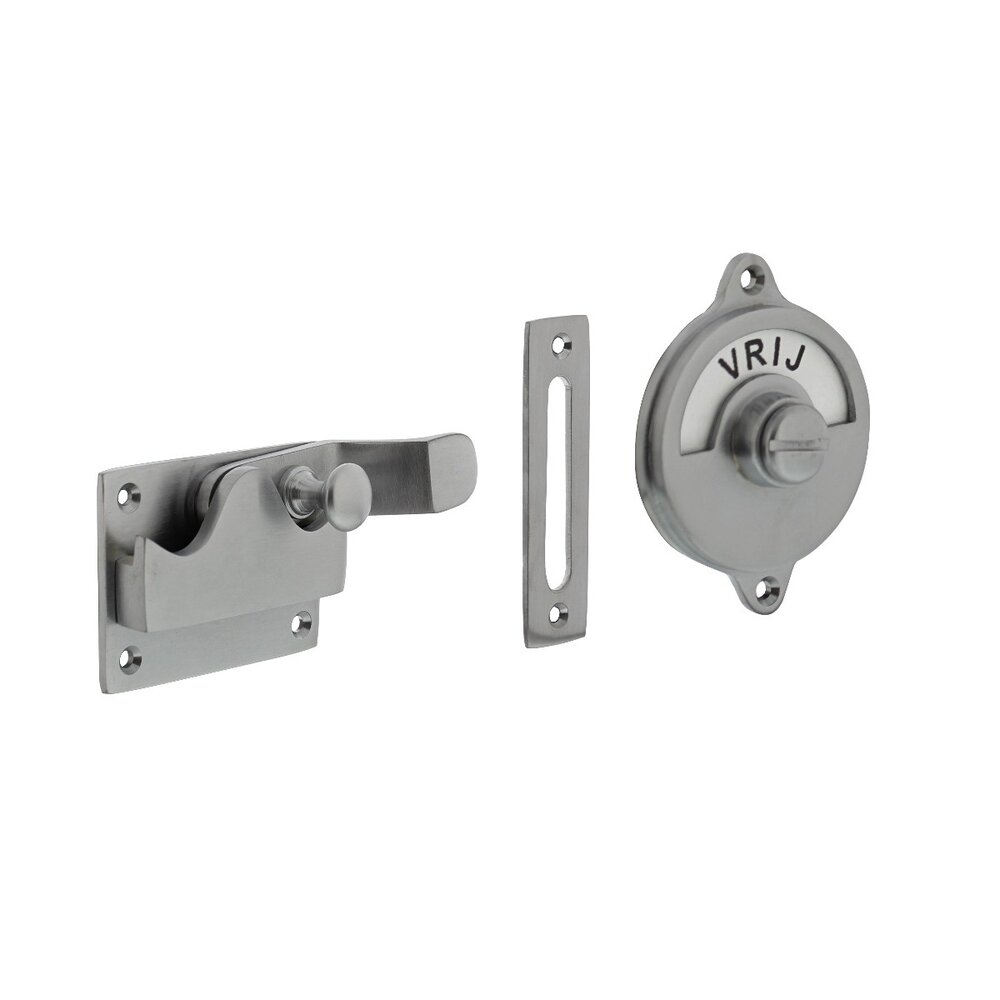 Intersteel WC slot met hendel met bocht vrij-bezet chroom mat Intersteel WC slot met hendel met bocht vrij-bezet chroom mat