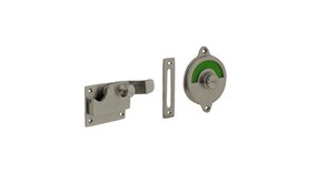 Intersteel WC slot met hendel met bocht rood-groen nikkel mat Intersteel WC slot met hendel met bocht rood-groen nikkel mat