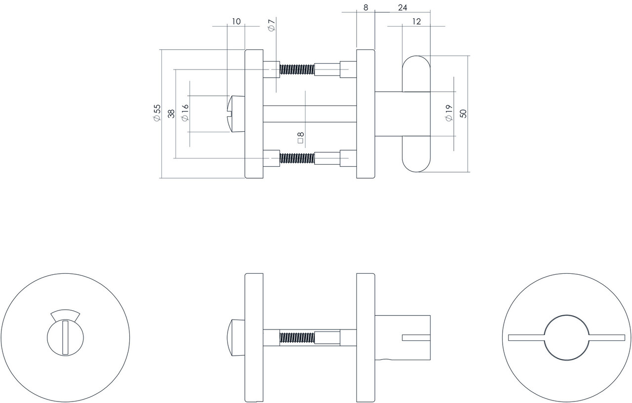 Intersteel WC slot kunststof geborsteld RVS Intersteel WC slot kunststof geborsteld RVS